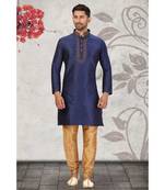 blue embroidered kurta pajama