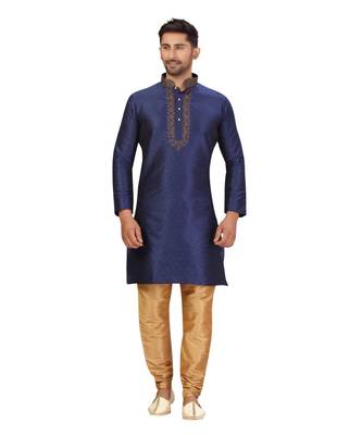 blue embroidered kurta pajama 3