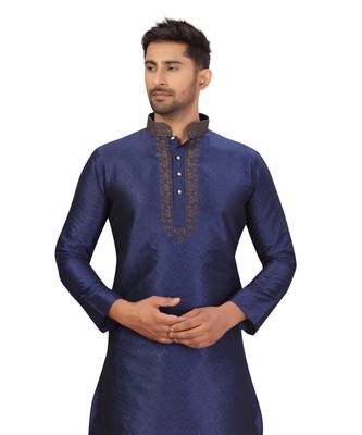 blue embroidered kurta pajama 4