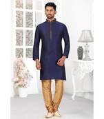 blue embroidered kurta pajama