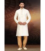 white  printed kurta pajama