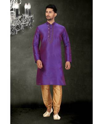 purple printed kurta pajama 1