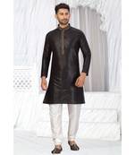 black embroidered kurta pajama