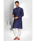 Blue Art Silk Dori work Kurta Pyjama