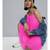 Neon Pink Pleated Strappy Skater Dress