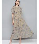 Yellow Floral Print Maxi Dress