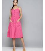 Fuchsia Front Placket Strappy Dress
