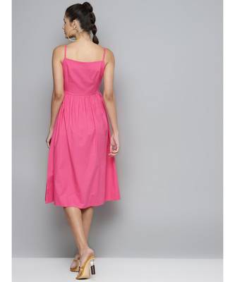Fuchsia Front Placket Strappy Dress 3