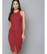 Red Box Back Bodycon Midi Dress