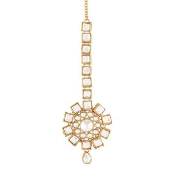 Traditional Kundan & Stone Studded Maang Tikka for Women & Girls  4