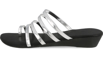 Silver Stylish Wedges  Synthetic Leather 2