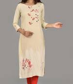 Katch karigari Grey  Embroidered Straight kurta cotton 
