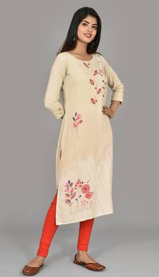 Katch karigari Grey  Embroidered Straight kurta cotton  5