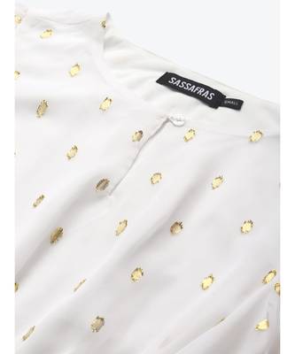 White Lurex Smocked Waist Top 5