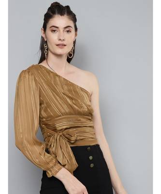 Copper One Shoulder Top 1