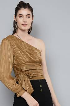 Copper One Shoulder Top