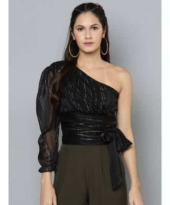 Black One Shoulder Top 1