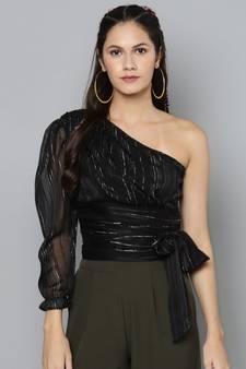 Black One Shoulder Top