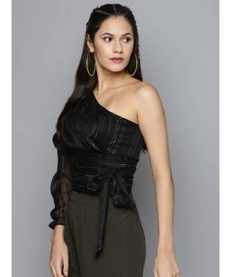 Black One Shoulder Top 2