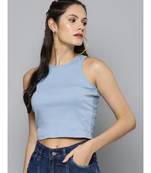 Blue Box Back Crop Top