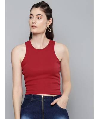 Red Box Back Crop Top 1