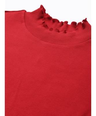 Red High Neck Regular Top 5