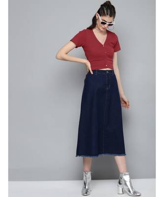 Red Front Button Crop Top 4