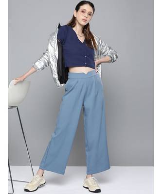 Navy Front Button Crop Top 4
