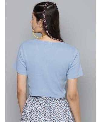 Blue Gather Detail Crop Top 3