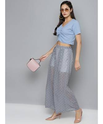 Blue Gather Detail Crop Top 4