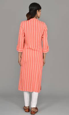 Light Pink Embroidered Rayon Embroidered Kurtis 2
