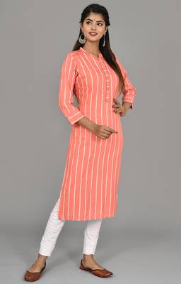 Light Pink Embroidered Rayon Embroidered Kurtis 4