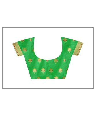 yellow woven banarasi saree with blouse 5