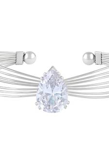 Party wear Silver toned Free Size American Diamond Kada For Women