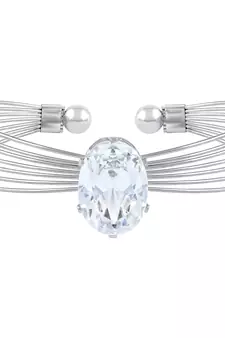 Party wear Silver toned Free Size American Diamond Kada For Women