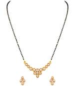 Classy Oval Shape Gold toned Mangalsutra Set For Women