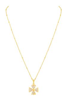 Fancy Gold -toned Floral Pendant for Women & Girls