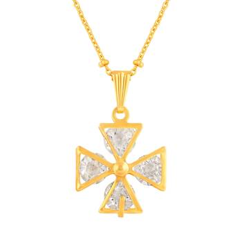 Fancy Gold -toned Floral Pendant for Women & Girls 3