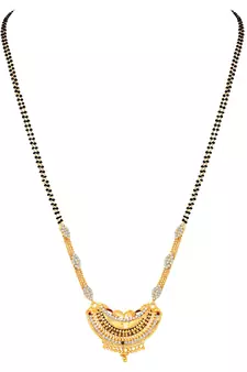 Traditional Meenakari Gold toned Mangalsutra For Women