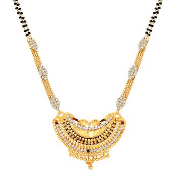 Traditional Meenakari Gold toned Mangalsutra For Women 2