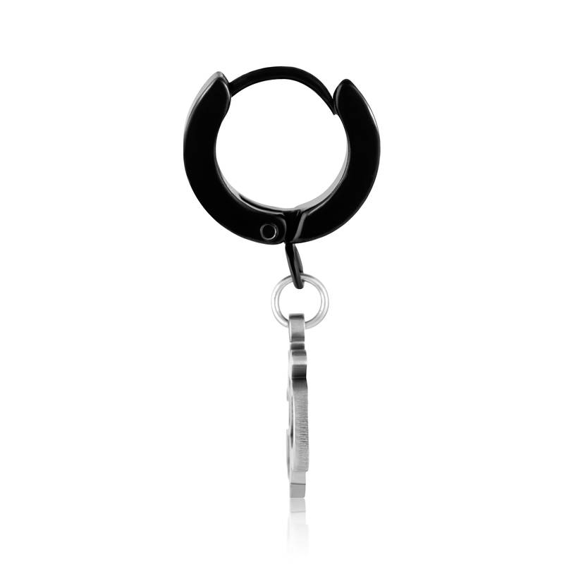 Om Charm Silver toned Single Stud Earring For Men