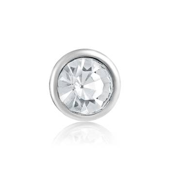 Rhodium toned Single Diamond Stud Earring For Men 2