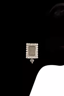 Rhodium Plated Crystal Stone Beaded Choker Necklace Jewellery Set With Earrings