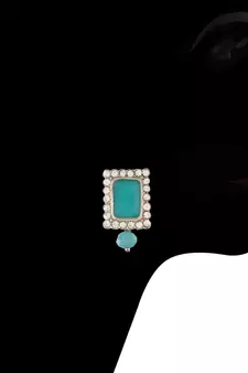 Rhodium Plated Crystal Stone Beaded Choker Necklace Jewellery Set With Earrings