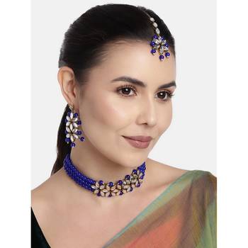 Kundan & Pearl Beaded Choker Set for Women/Girls 2