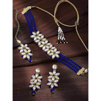 Kundan & Pearl Beaded Choker Set for Women/Girls 3