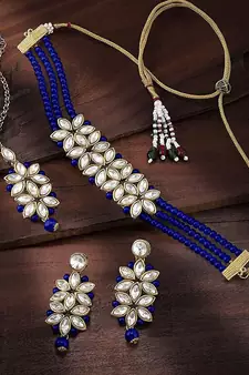 Kundan & Pearl Beaded Choker Set for Women/Girls