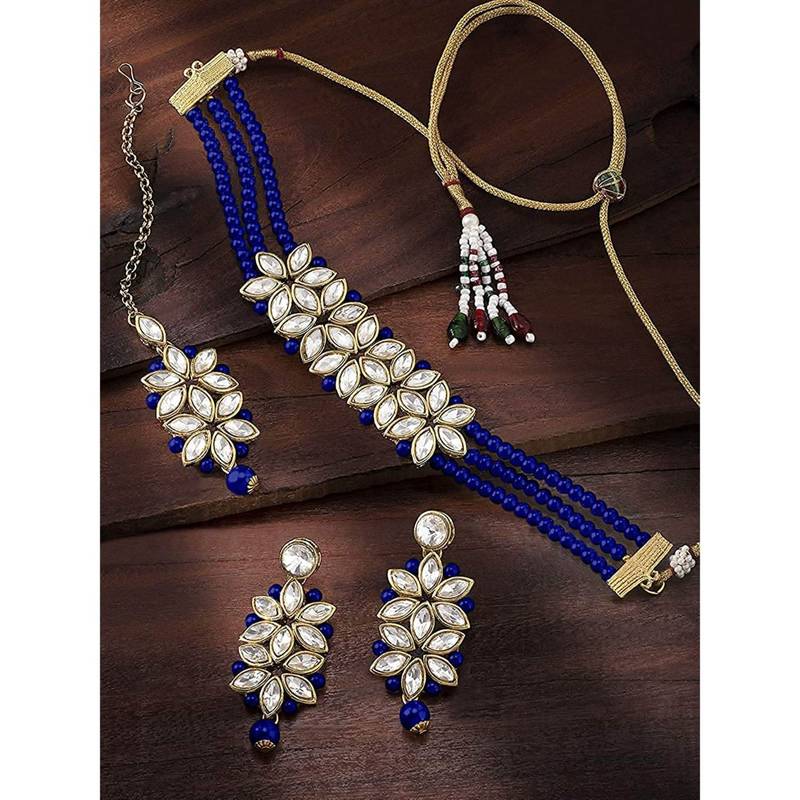 Kundan & Pearl Beaded Choker Set for Women/Girls