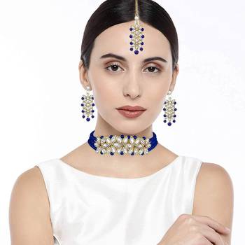 Kundan & Pearl Beaded Choker Set for Women/Girls 4