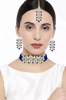 Kundan & Pearl Beaded Choker Set for Women/Girls